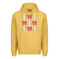 Antique Gold baseball coquette bow Premium Hoodie - JahusDesignShop