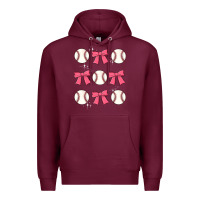 Burgundy baseball coquette bow Premium Hoodie - JahusDesignShop