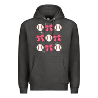 Charcoal Heather baseball coquette bow Premium Hoodie - JahusDesignShop