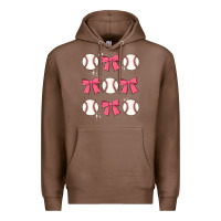 Chestnut baseball coquette bow Premium Hoodie - JahusDesignShop