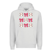 Dove Grey baseball coquette bow Premium Hoodie - JahusDesignShop
