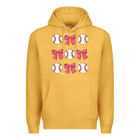 Mustard baseball coquette bow Premium Hoodie - JahusDesignShop