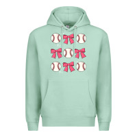 Seafoam baseball coquette bow Premium Hoodie - JahusDesignShop