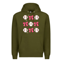 Army Green baseball coquette bow Premium Hoodie - JahusDesignShop