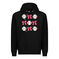 Black baseball coquette bow Premium Hoodie - JahusDesignShop