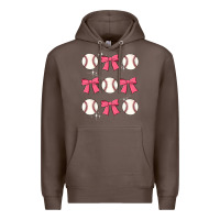 Coffee baseball coquette bow Premium Hoodie - JahusDesignShop