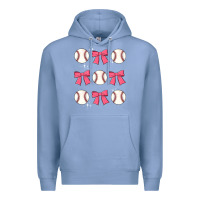 Colony Blue baseball coquette bow Premium Hoodie - JahusDesignShop