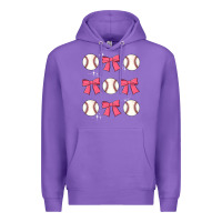 Purple baseball coquette bow Premium Hoodie - JahusDesignShop