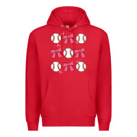 Red baseball coquette bow Premium Hoodie - JahusDesignShop