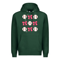 Sports Green baseball coquette bow Premium Hoodie - JahusDesignShop