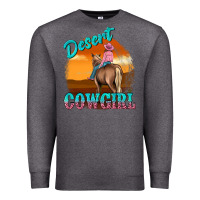 Charcoal Heather desert cowgirl Premium Sweatshirt - texasbilliewilder