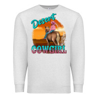 Oatmeal Heather desert cowgirl Premium Sweatshirt - texasbilliewilder
