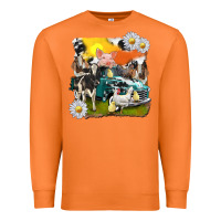 Carrot cowhide farm truck with farm animals Premium Sweatshirt - texasbilliewilder