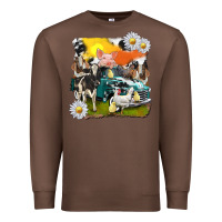 Chestnut cowhide farm truck with farm animals Premium Sweatshirt - texasbilliewilder