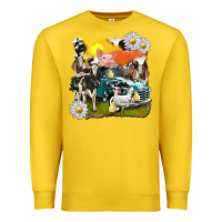 Lemon cowhide farm truck with farm animals Premium Sweatshirt - texasbilliewilder