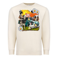 Sandshell cowhide farm truck with farm animals Premium Sweatshirt - texasbilliewilder