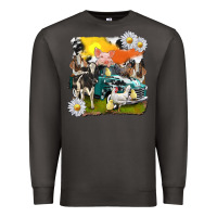 Smoke cowhide farm truck with farm animals Premium Sweatshirt - texasbilliewilder