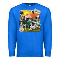 True Royal cowhide farm truck with farm animals Premium Sweatshirt - texasbilliewilder