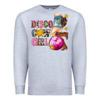 Heather Grey disco cowgirl Premium Sweatshirt - texasbilliewilder