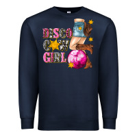 Navy disco cowgirl Premium Sweatshirt - texasbilliewilder