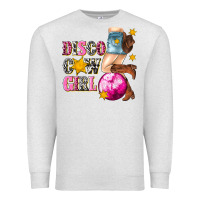 Oatmeal Heather disco cowgirl Premium Sweatshirt - texasbilliewilder