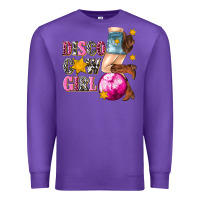Purple disco cowgirl Premium Sweatshirt - texasbilliewilder