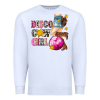 White disco cowgirl Premium Sweatshirt - texasbilliewilder