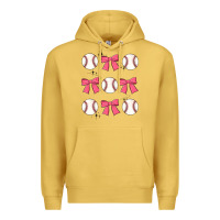 Antique Gold baseball coquette bow Premium Hoodie - JahusDesignShop