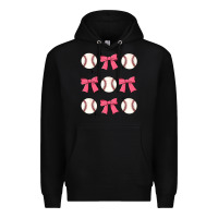 Black baseball coquette bow Premium Hoodie - JahusDesignShop