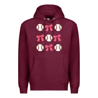 Burgundy baseball coquette bow Premium Hoodie - JahusDesignShop