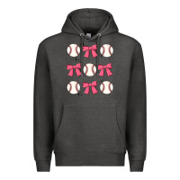 Charcoal Heather baseball coquette bow Premium Hoodie - JahusDesignShop