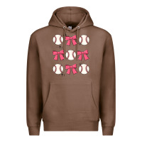 Chestnut baseball coquette bow Premium Hoodie - JahusDesignShop
