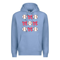 Colony Blue baseball coquette bow Premium Hoodie - JahusDesignShop