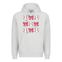Dove Grey baseball coquette bow Premium Hoodie - JahusDesignShop