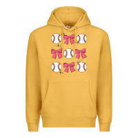 Mustard baseball coquette bow Premium Hoodie - JahusDesignShop