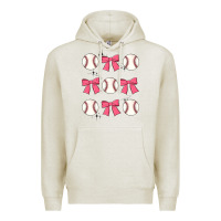 Oatmeal Heather baseball coquette bow Premium Hoodie - JahusDesignShop