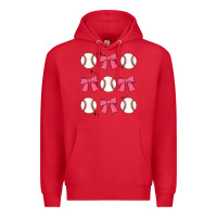 Red baseball coquette bow Premium Hoodie - JahusDesignShop