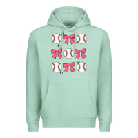 Seafoam baseball coquette bow Premium Hoodie - JahusDesignShop