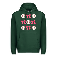 Sports Green baseball coquette bow Premium Hoodie - JahusDesignShop