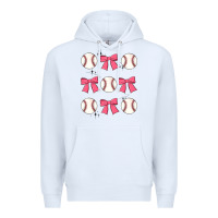 White baseball coquette bow Premium Hoodie - JahusDesignShop