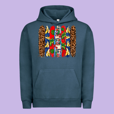 Dominican Republic Brushstrokes Urban Hoodie Designed By Adodesignshop