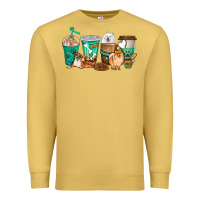 Antique Gold dog coffee cups Premium Sweatshirt - texasbilliewilder