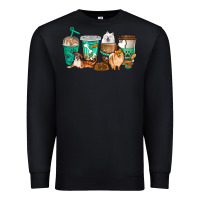 Black dog coffee cups Premium Sweatshirt - texasbilliewilder