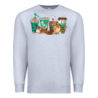 Heather Grey dog coffee cups Premium Sweatshirt - texasbilliewilder