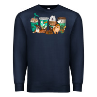 Navy dog coffee cups Premium Sweatshirt - texasbilliewilder
