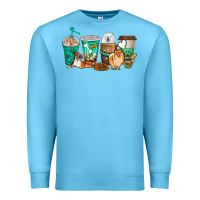 Ocean Blue dog coffee cups Premium Sweatshirt - texasbilliewilder