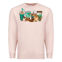 Pale Pink dog coffee cups Premium Sweatshirt - texasbilliewilder