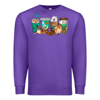 Purple dog coffee cups Premium Sweatshirt - texasbilliewilder