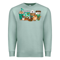 Seafoam dog coffee cups Premium Sweatshirt - texasbilliewilder