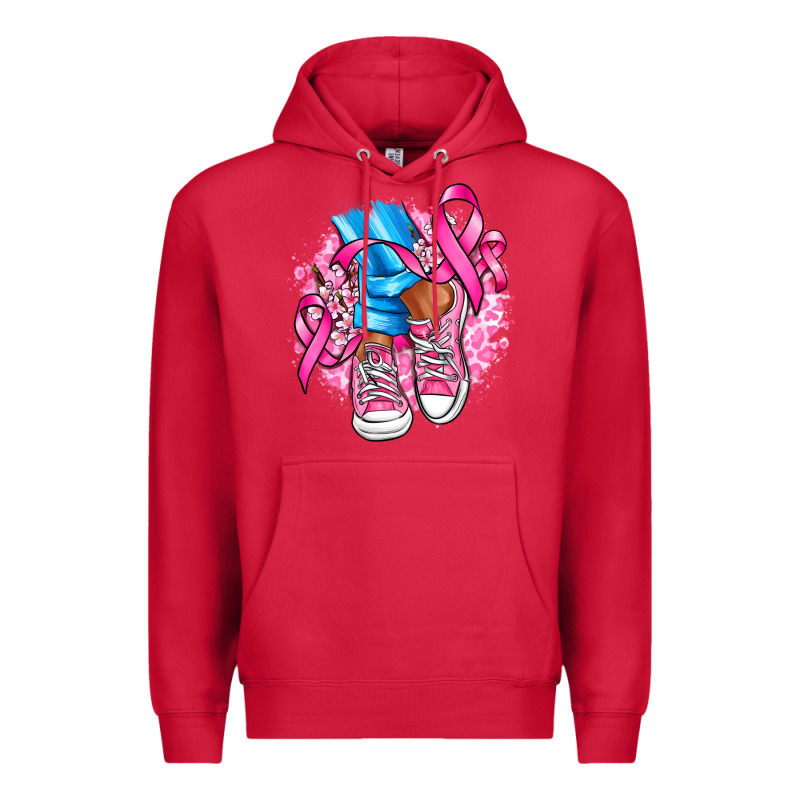 Cancer Ribbon Pink Converse And Flowers Premium Hoodie by AdoDesignShop | Teevron